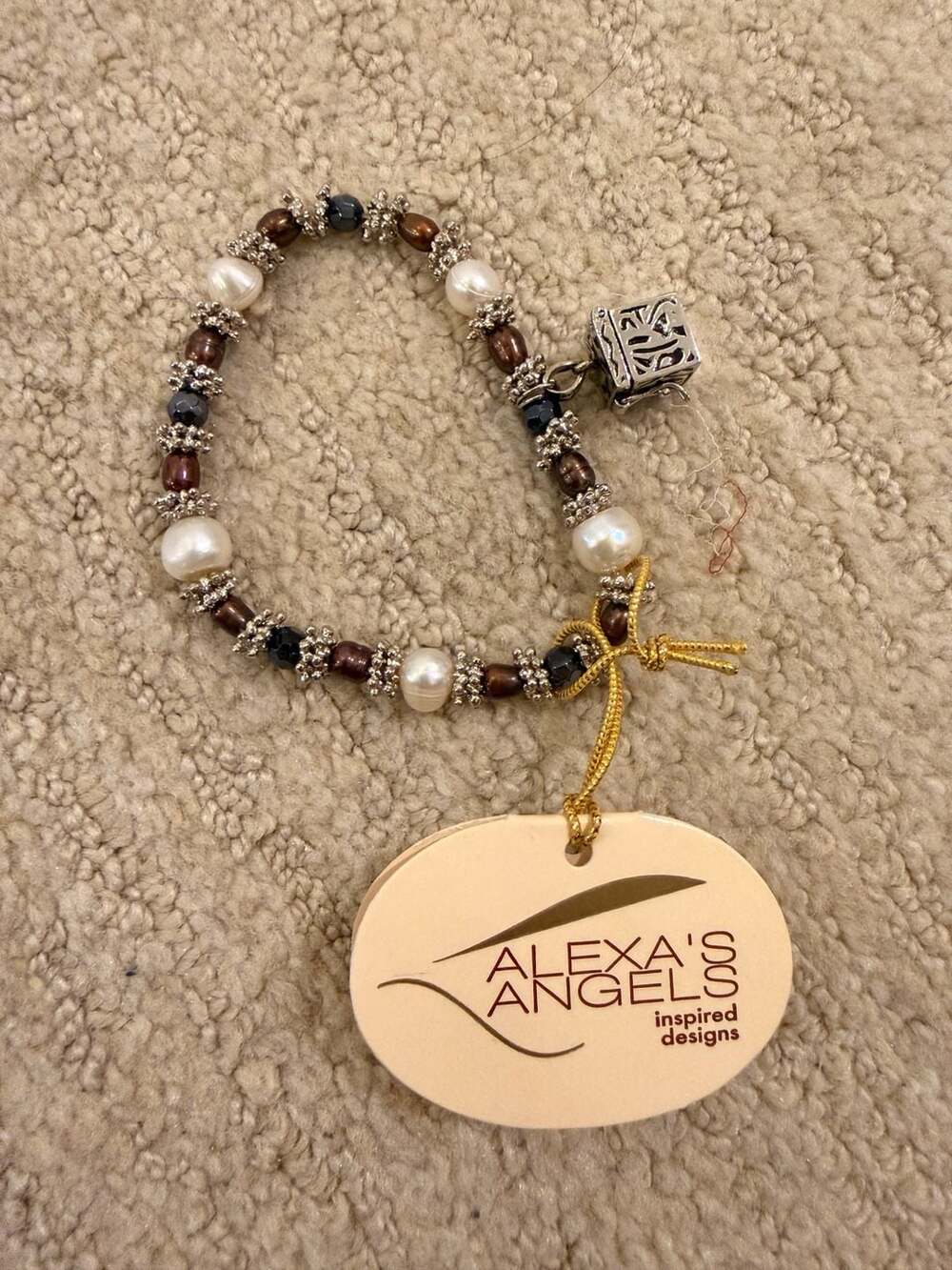 Alexa's Angels Simple Prayers Beaded Bracelet with Charm Prayer Box